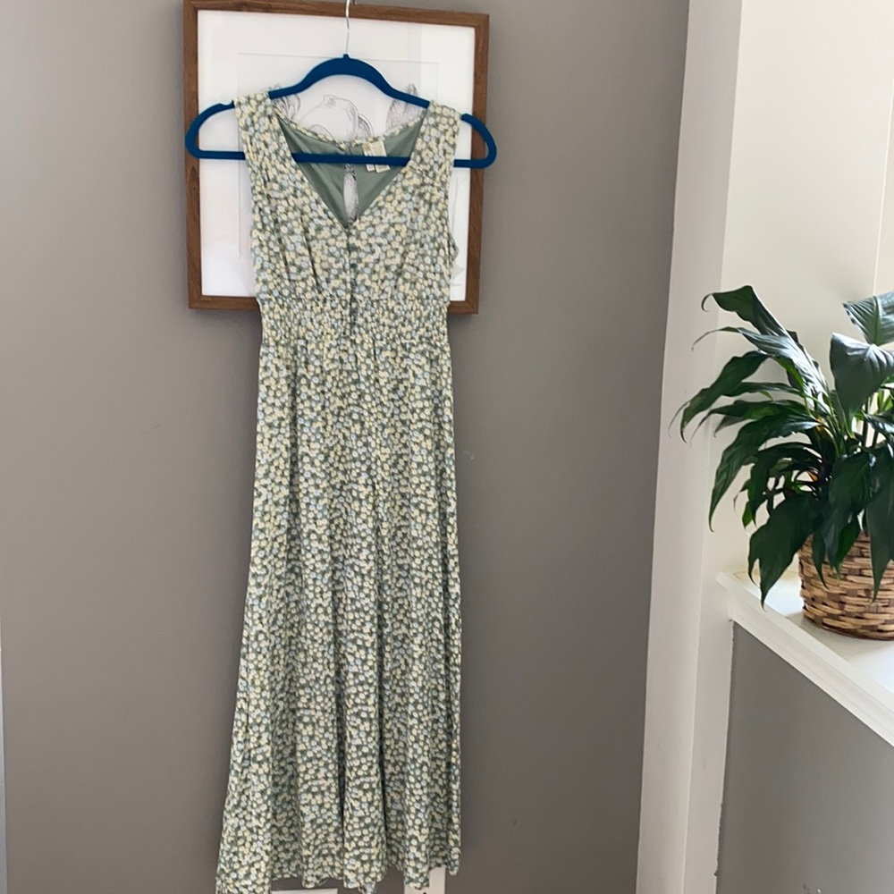 Button front peasant dress